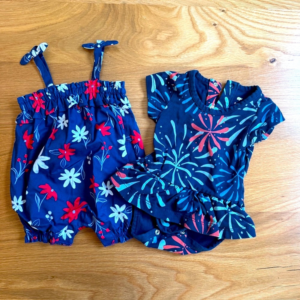 4th of July Bundle! Red White & Blue romper and dress